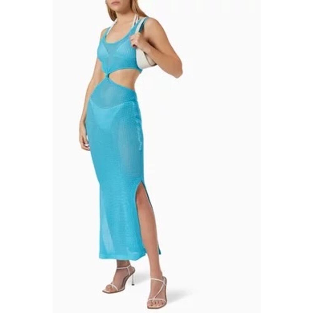 Solid & Striped The Bailey Dress Cerulean Blue mesh swim cover up size XL - Picture 3 of 11